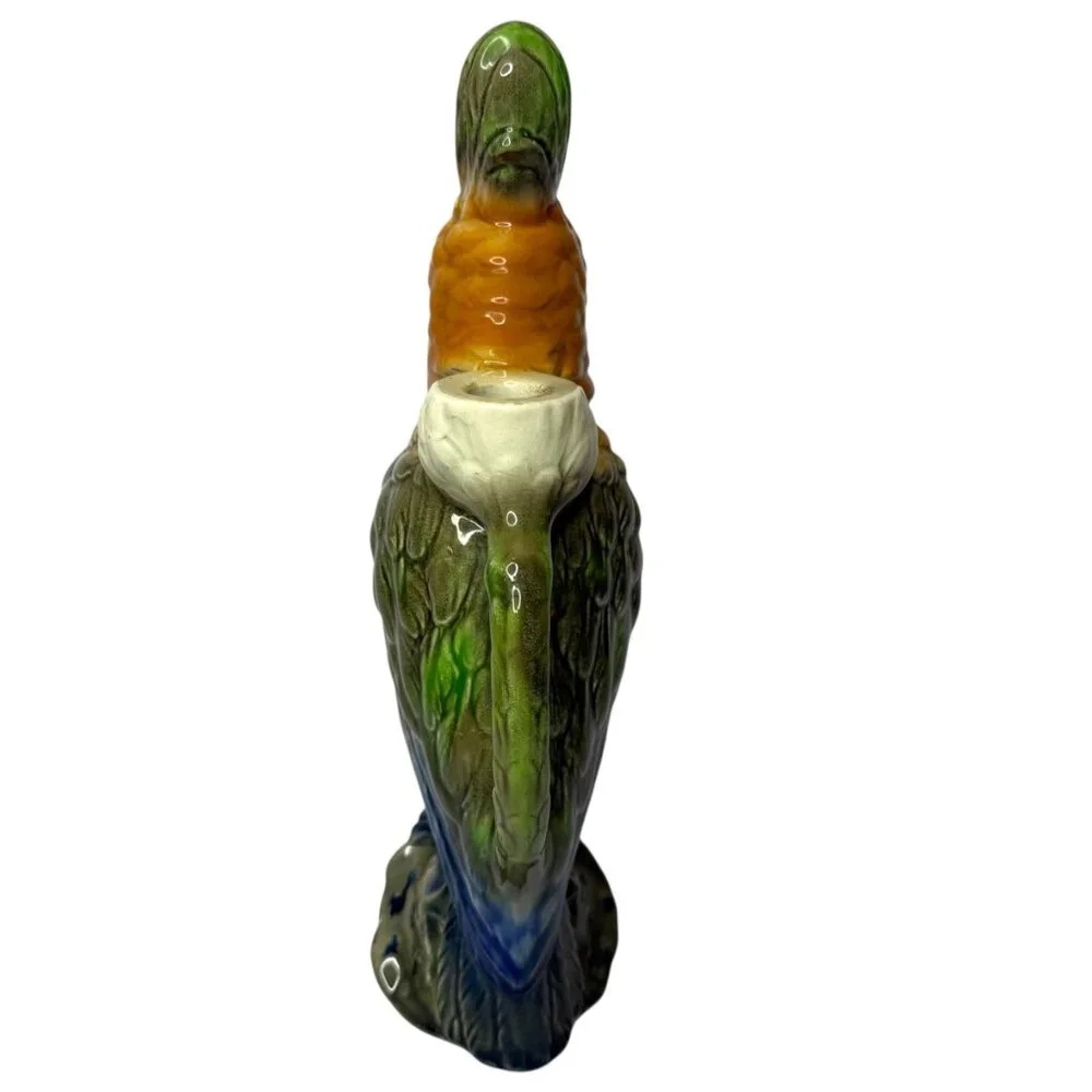 Antique French Majolica Parrot Pitcher Keller Guerin St. Clément‎ Mold 468